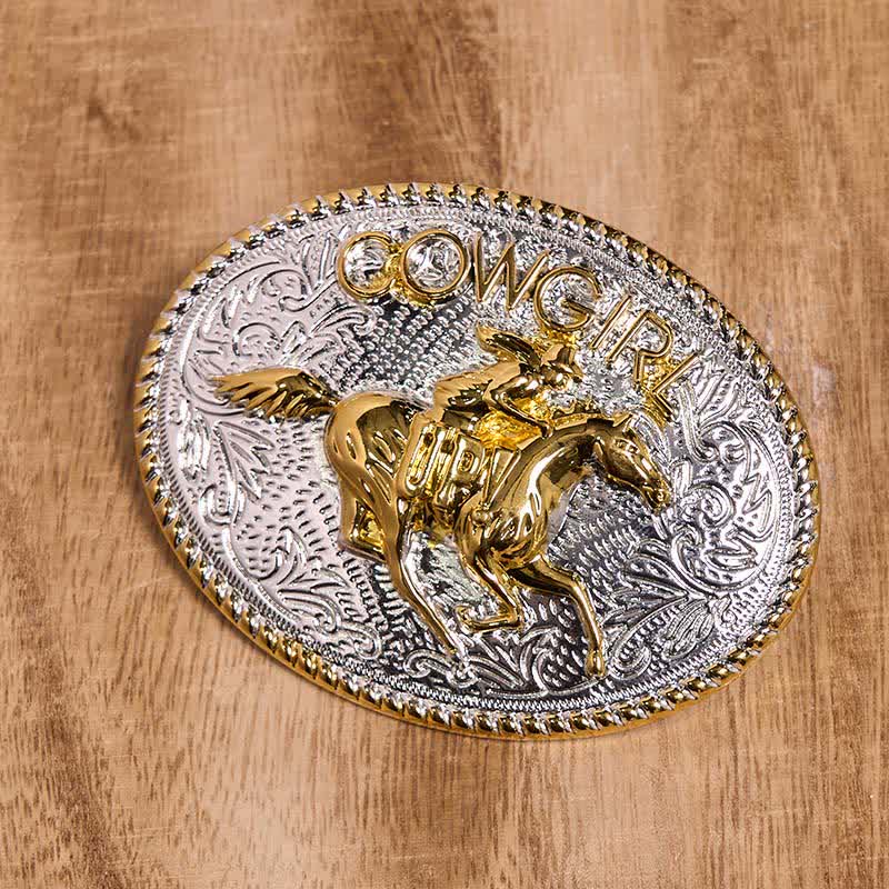 Cowgirl DIY Gold & Silber Reiten Schnalle Ledergürtel