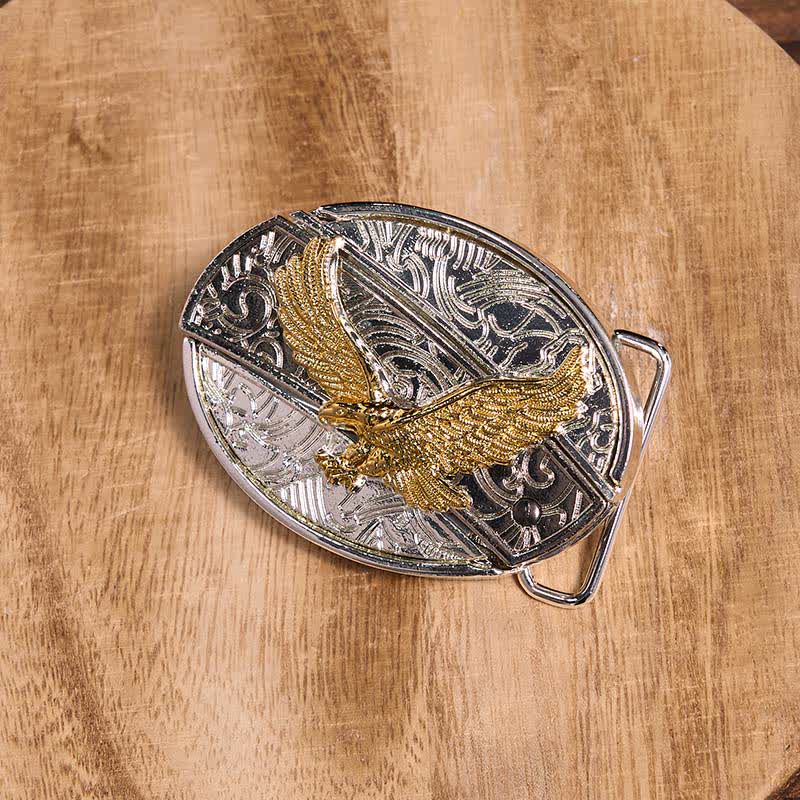 Herren DIY Gold & Silber Adler Verstecktes Klappmesser Ledergürtel - image 2