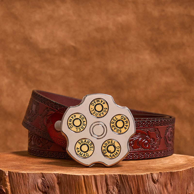 3D Bullet Wheel DIY Western Cowboy Schnalle Ledergürtel