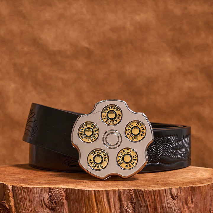 3D Bullet Wheel DIY Western Cowboy Schnalle Ledergürtel