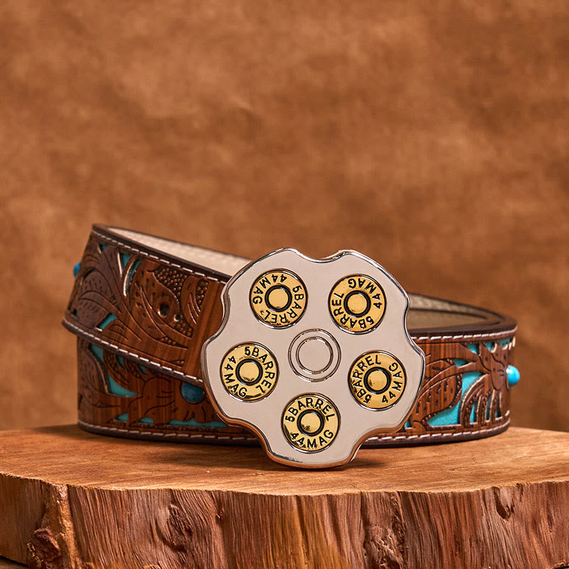 3D Bullet Wheel DIY Western Cowboy Schnalle Ledergürtel
