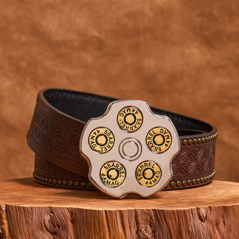 3D Bullet Wheel DIY Western Cowboy Schnalle Ledergürtel