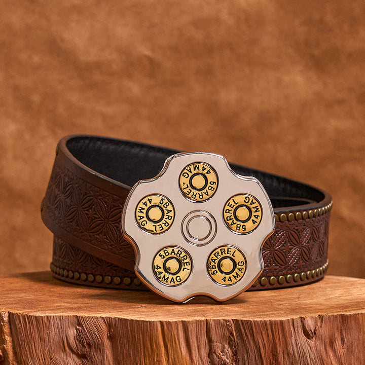 3D Bullet Wheel DIY Western Cowboy Schnalle Ledergürtel
