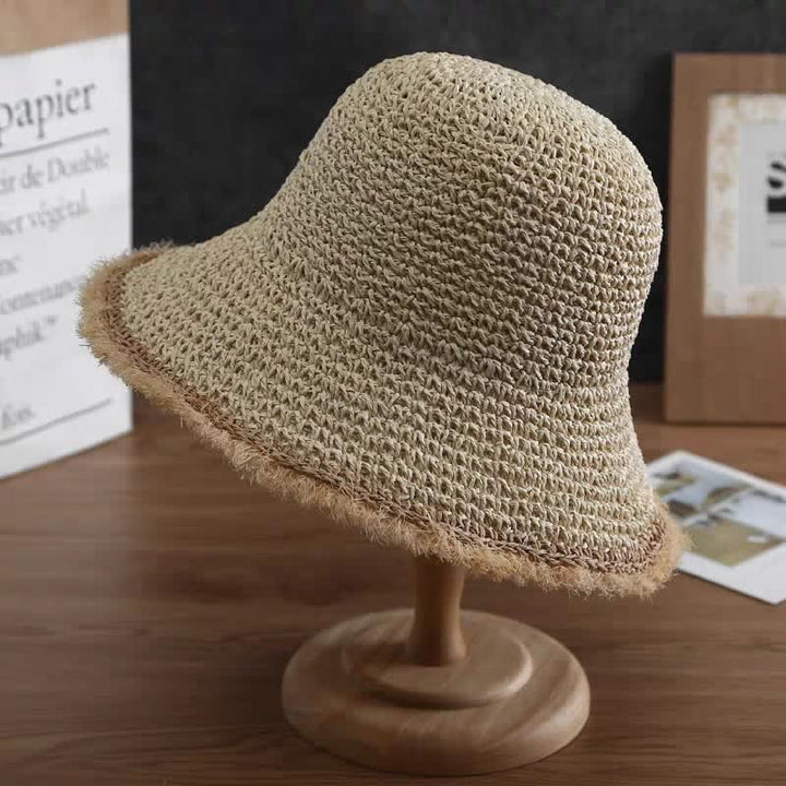 Damen Frühling Sommer Hut Schlapphut Faltbarer Strohhut