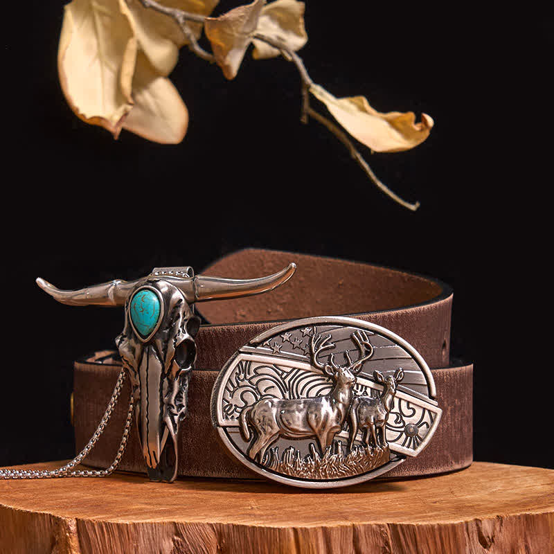 Praktisches DIY Versteckte Messerschnalle Türkis Longhorn Bull Anhänger Bundle Set