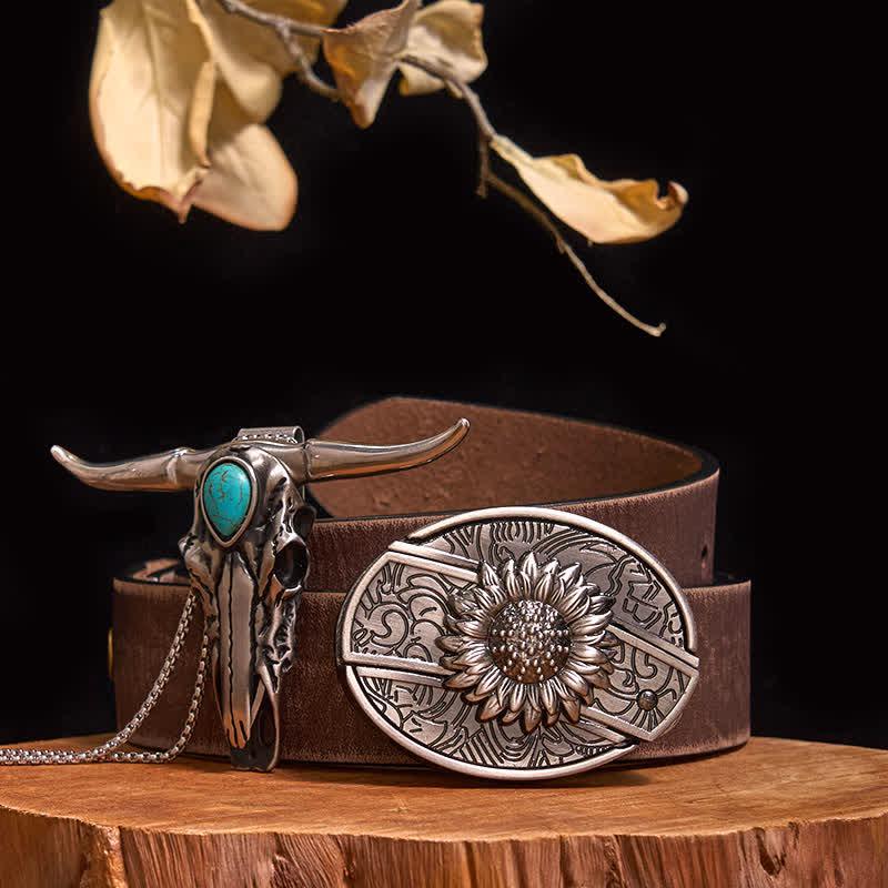 Praktisches DIY Versteckte Messerschnalle Türkis Longhorn Bull Anhänger Bundle Set