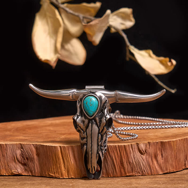 Praktisches DIY Versteckte Messerschnalle Türkis Longhorn Bull Anhänger Bundle Set