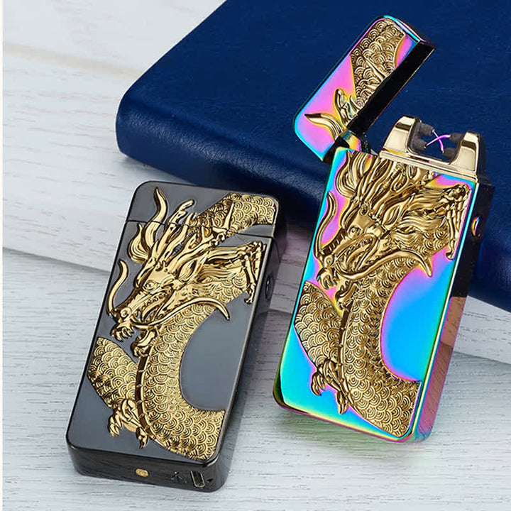 Dragon Double Arc Flammenloses, über USB wiederaufladbares elektronisches Feuerzeug