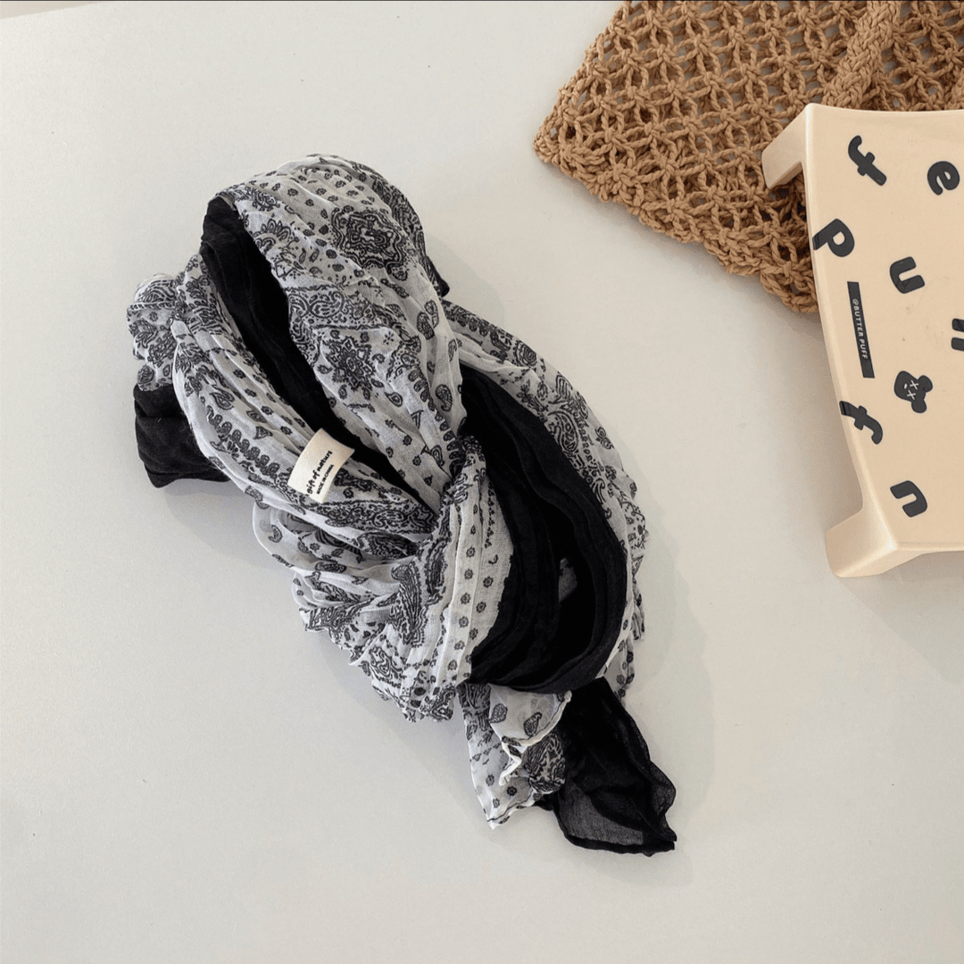 Dünner Schal aus Baumwolle und Leinen in Frühlingsblumen-Kontrastfarbe - image 12