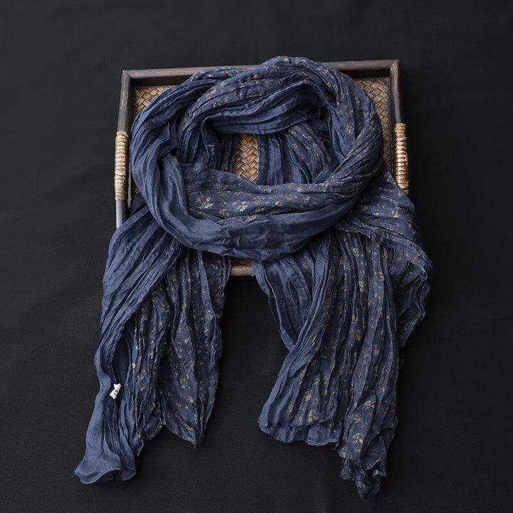 Dünner Schal aus Baumwolle und Leinen in Frühlingsblumen-Kontrastfarbe - image 14