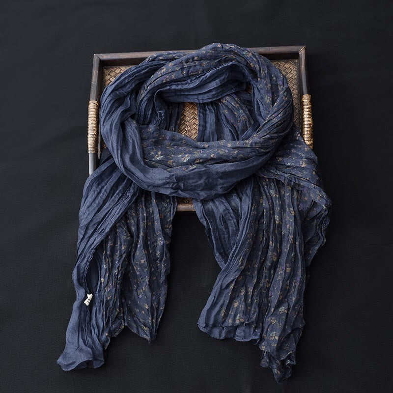 Dünner Schal aus Baumwolle und Leinen in Frühlingsblumen-Kontrastfarbe - image 14