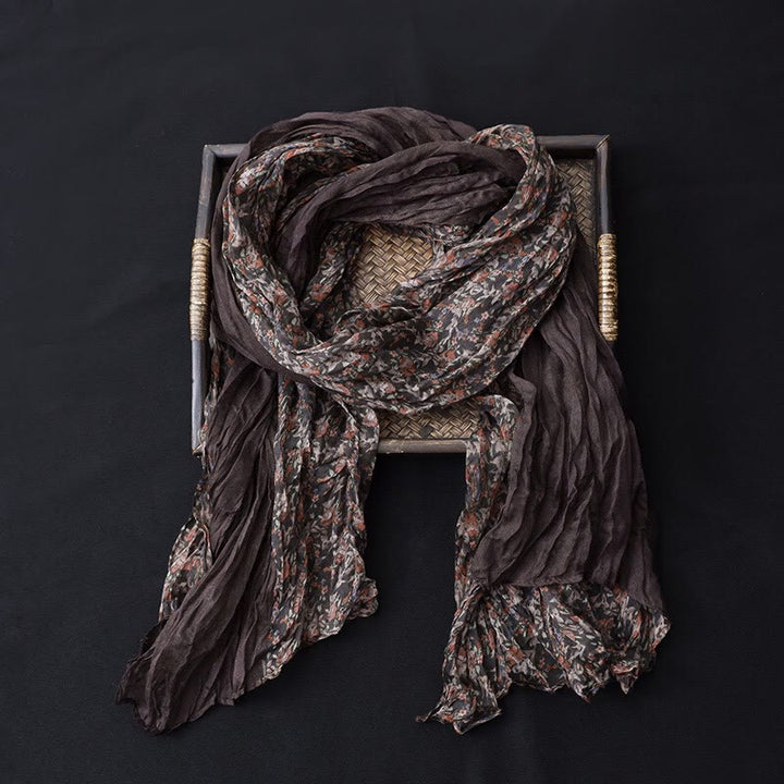 Dünner Schal aus Baumwolle und Leinen in Frühlingsblumen-Kontrastfarbe - image 13