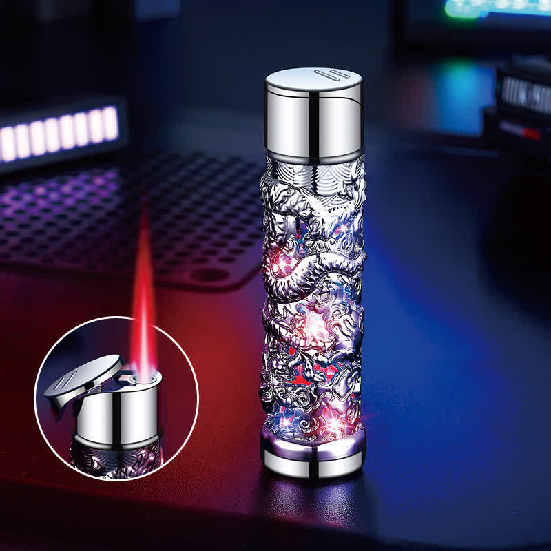 Dragon Creative LED Flash zylindrisches nachfüllbares Butanfeuerzeug