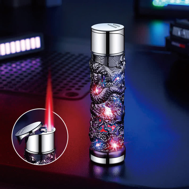 Dragon Creative LED Flash zylindrisches nachfüllbares Butanfeuerzeug