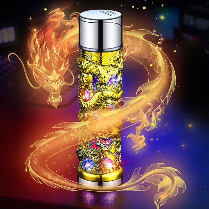 Dragon Creative LED Flash zylindrisches nachfüllbares Butanfeuerzeug