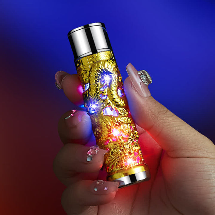Dragon Creative LED Flash zylindrisches nachfüllbares Butanfeuerzeug