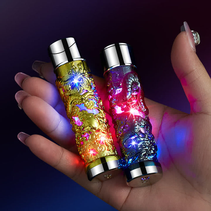 Dragon Creative LED Flash zylindrisches nachfüllbares Butanfeuerzeug