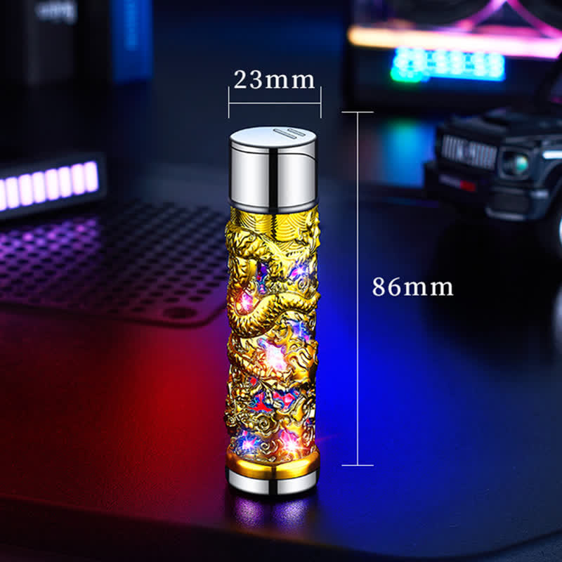Dragon Creative LED Flash zylindrisches nachfüllbares Butanfeuerzeug