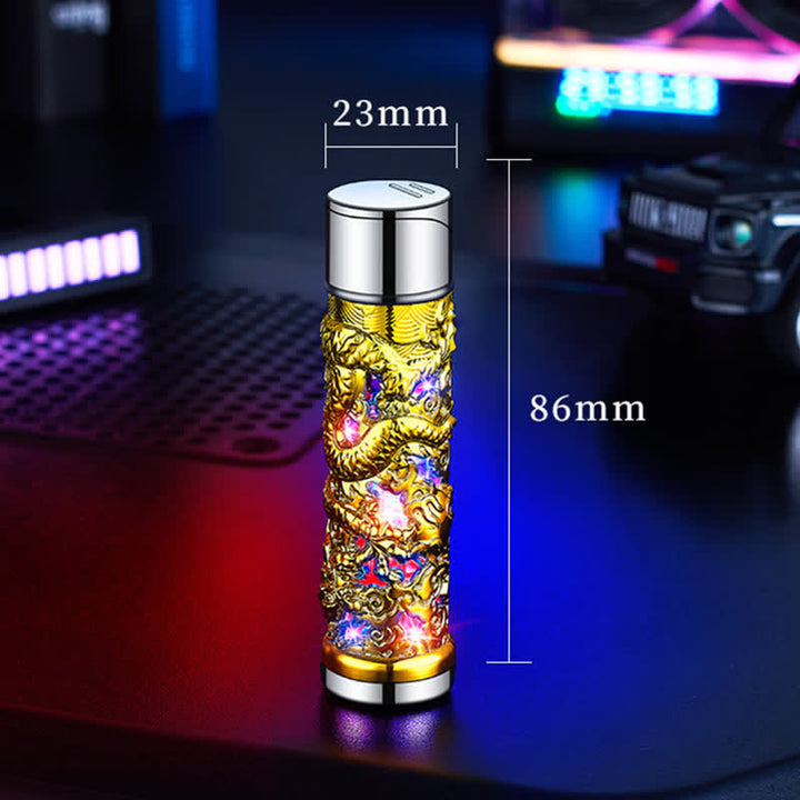 Dragon Creative LED Flash zylindrisches nachfüllbares Butanfeuerzeug