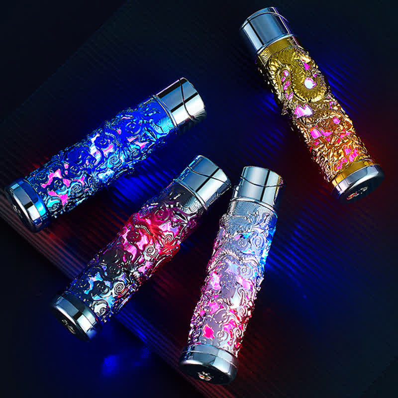 Dragon Creative LED Flash zylindrisches nachfüllbares Butanfeuerzeug