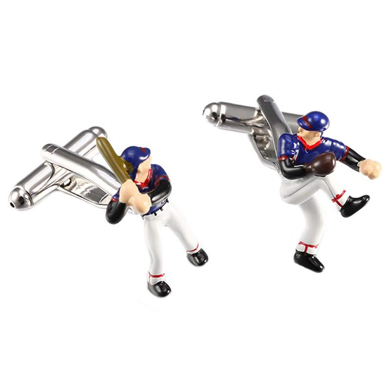 Manschettenknöpfe für Herren, 1 Paar, Baseball Time Button Covers Set - image 1
