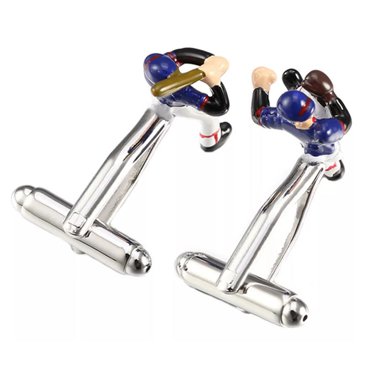 Manschettenknöpfe für Herren, 1 Paar, Baseball Time Button Covers Set - image 4