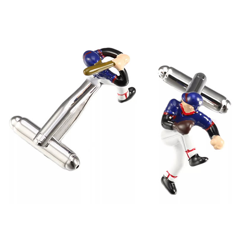 Manschettenknöpfe für Herren, 1 Paar, Baseball Time Button Covers Set - image 3