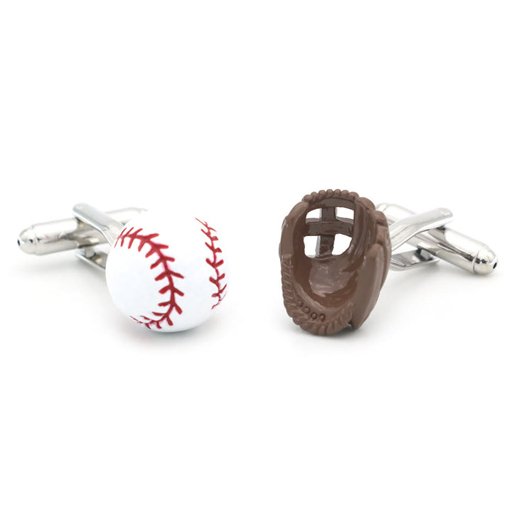 Herren-Manschettenknöpfe, 1 Paar, Baseball-Spieler-Handschuhe, Knopfabdeckungen, Set - image 6
