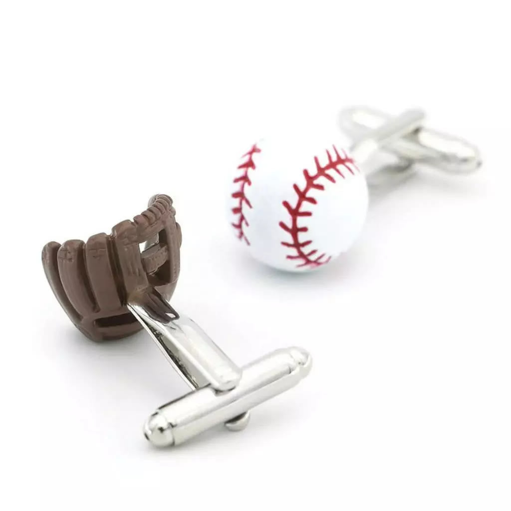 Herren-Manschettenknöpfe, 1 Paar, Baseball-Spieler-Handschuhe, Knopfabdeckungen, Set - image 4