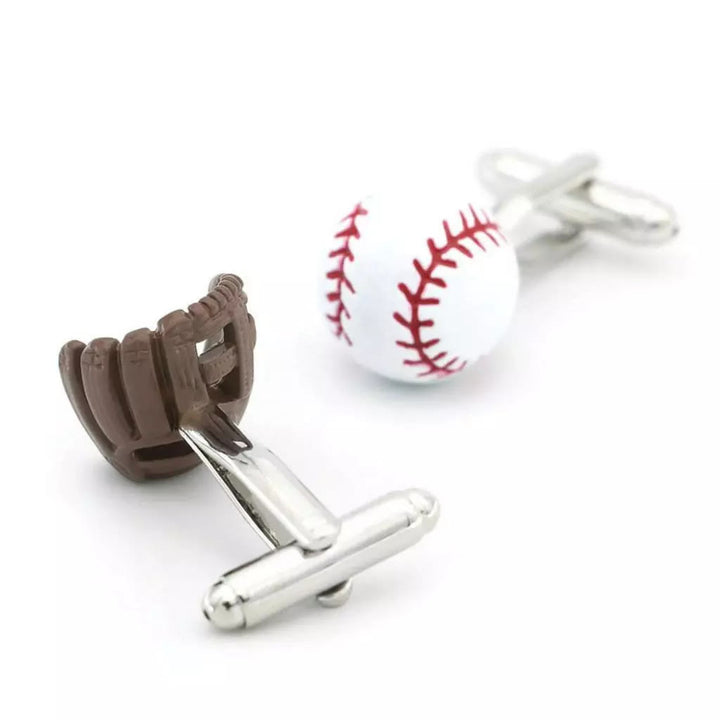 Herren-Manschettenknöpfe, 1 Paar, Baseball-Spieler-Handschuhe, Knopfabdeckungen, Set - image 4