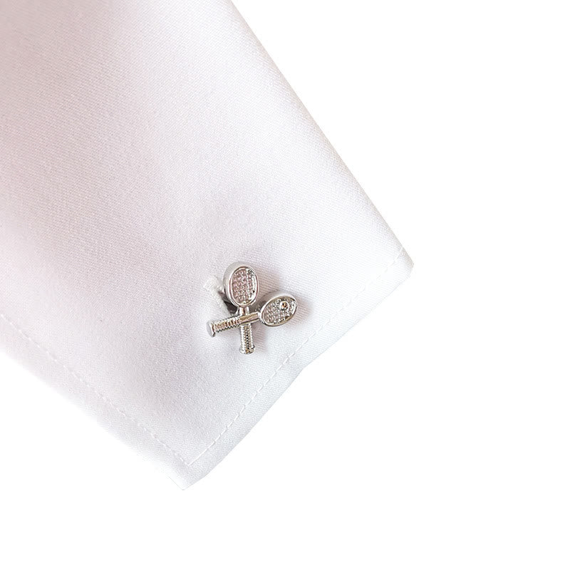 Manschettenknöpfe mit Tennis-Zeit-Knopfabdeckungen für Herren, 1 Paar - image 2