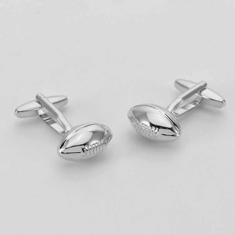 Manschettenknöpfe für Herren, 1 Paar, Rugby Time Button Covers Set - image 1