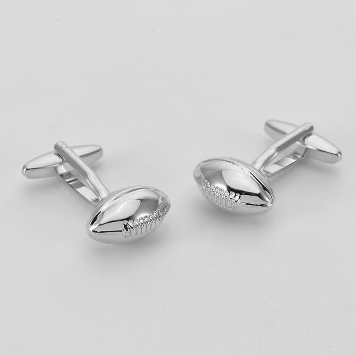 Manschettenknöpfe für Herren, 1 Paar, Rugby Time Button Covers Set - image 1