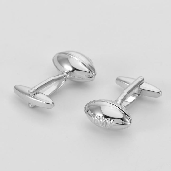 Manschettenknöpfe für Herren, 1 Paar, Rugby Time Button Covers Set - image 2