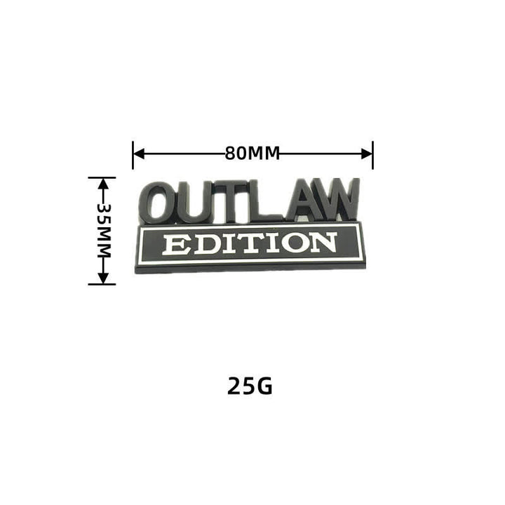 OUTLAW EDITION Metallaufkleber Autoabzeichen
