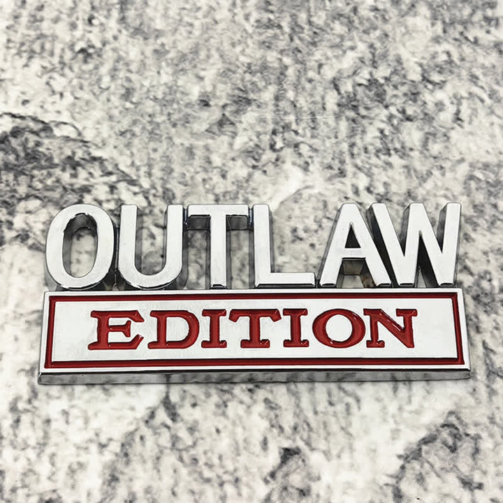 OUTLAW EDITION Metallaufkleber Autoabzeichen