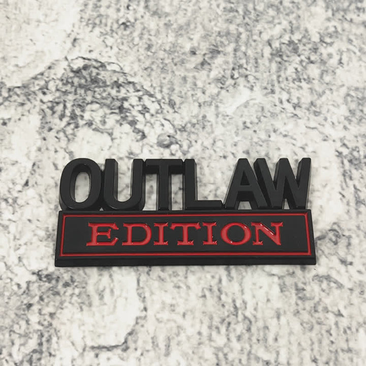 OUTLAW EDITION Metallaufkleber Autoabzeichen
