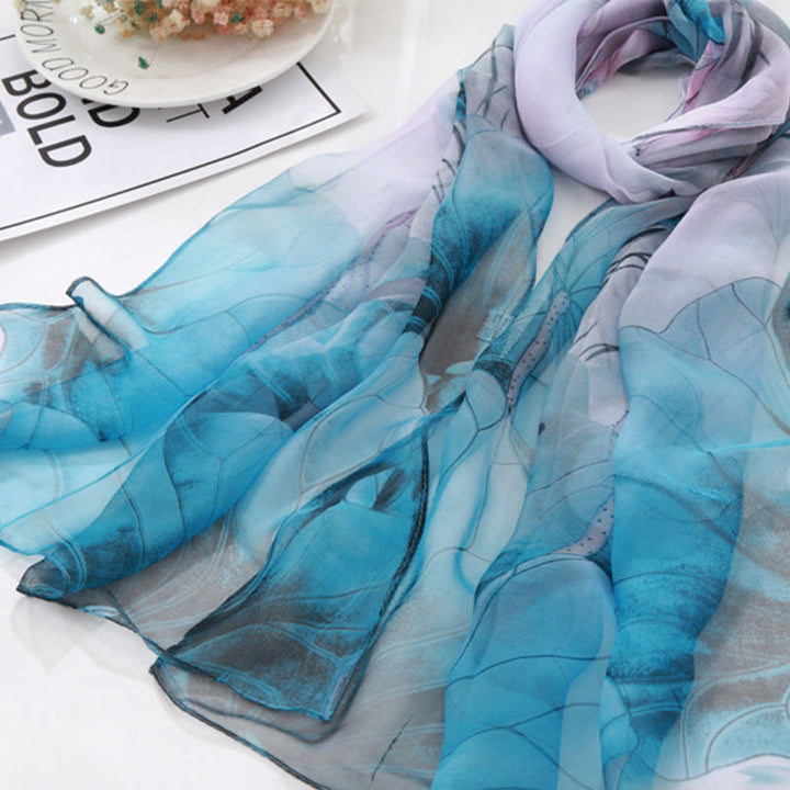 Weicher Sommerschal aus Chiffon mit Blumenmuster für Damen, für den Strand, Sonnenschutz - image 10