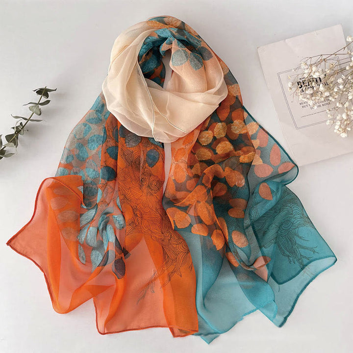 Weicher Sommerschal aus Chiffon mit Blumenmuster für Damen, für den Strand, Sonnenschutz - #15 Hellmeergrün - image 17