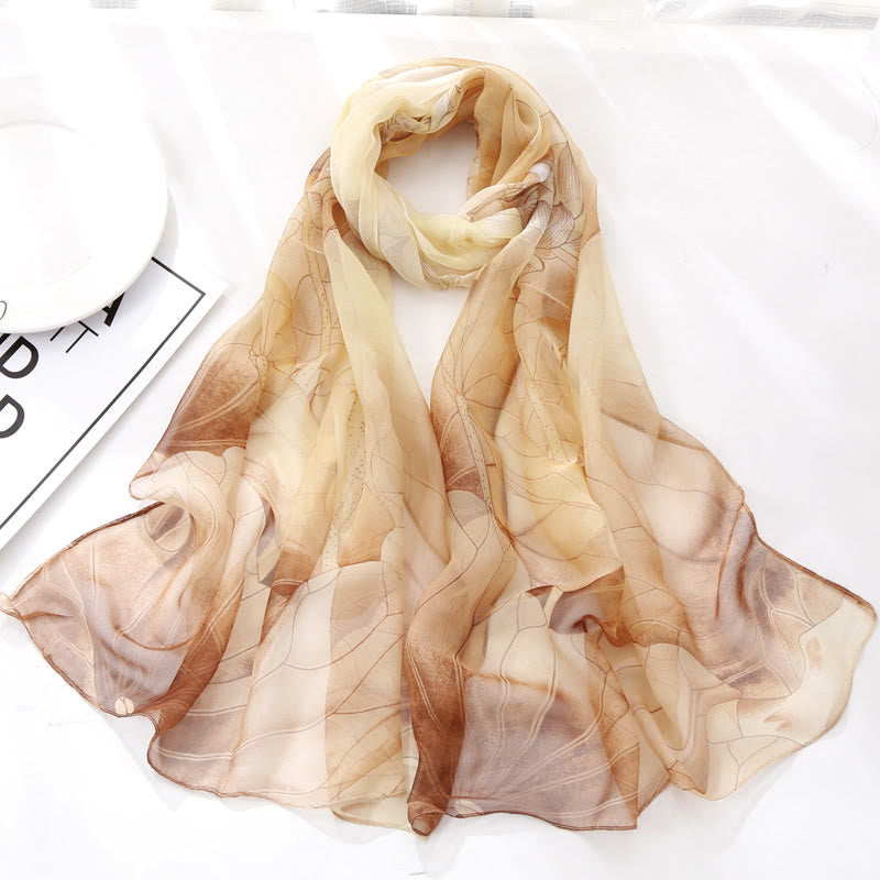 Weicher Sommerschal aus Chiffon mit Blumenmuster für Damen, für den Strand, Sonnenschutz - #7 Blanchierte Mandel - image 6