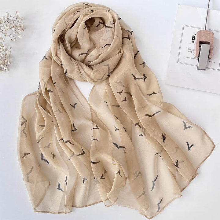 Weicher Sommerschal aus Chiffon mit Blumenmuster für Damen, für den Strand, Sonnenschutz - #11 Weizen - image 13