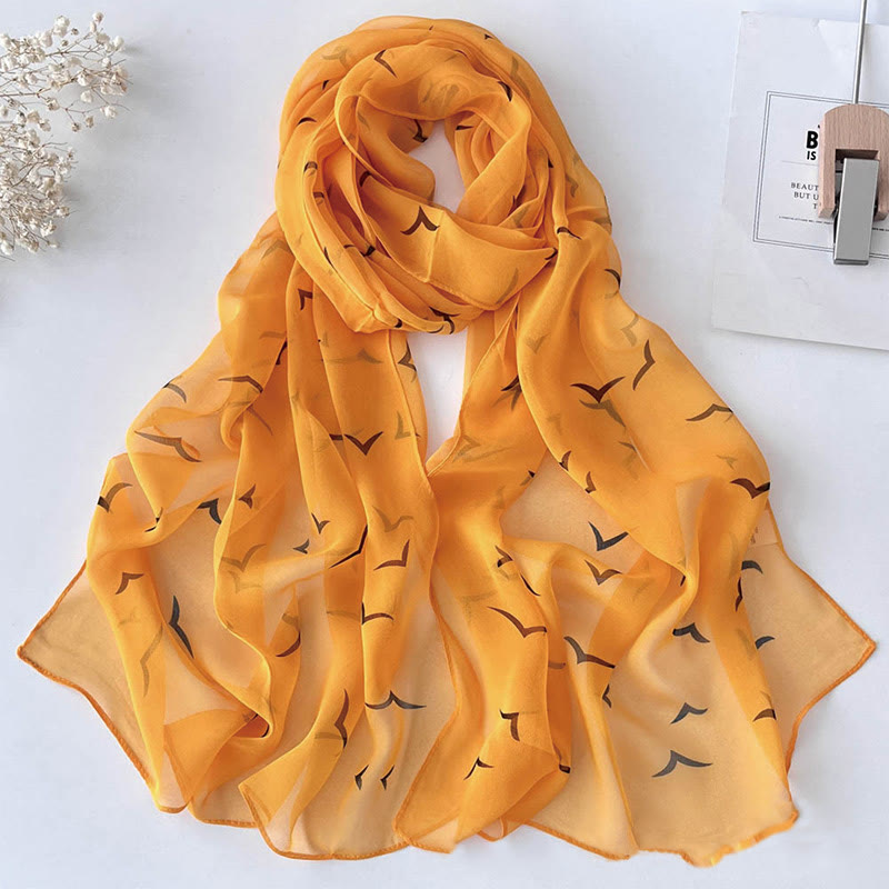 Weicher Sommerschal aus Chiffon mit Blumenmuster für Damen, für den Strand, Sonnenschutz - #12 Dunkelorange - image 14