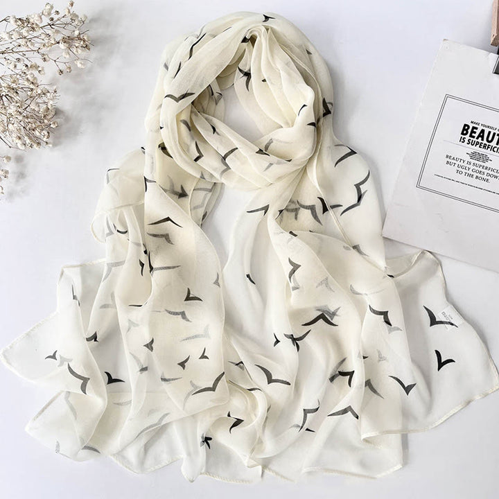 Weicher Sommerschal aus Chiffon mit Blumenmuster für Damen, für den Strand, Sonnenschutz - #9 Hellgelb - image 11