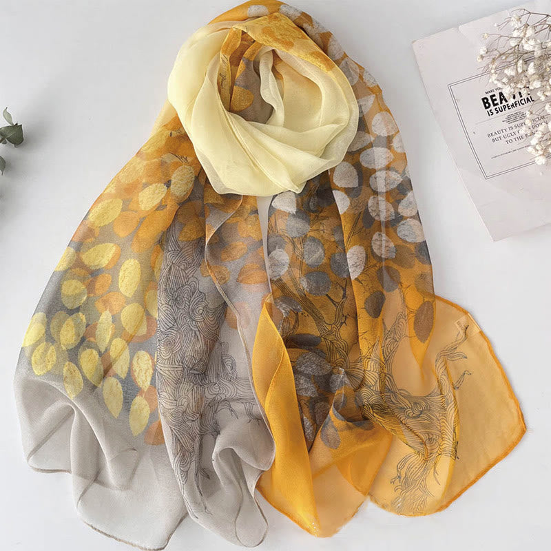 Weicher Sommerschal aus Chiffon mit Blumenmuster für Damen, für den Strand, Sonnenschutz - #13 Gold - image 15
