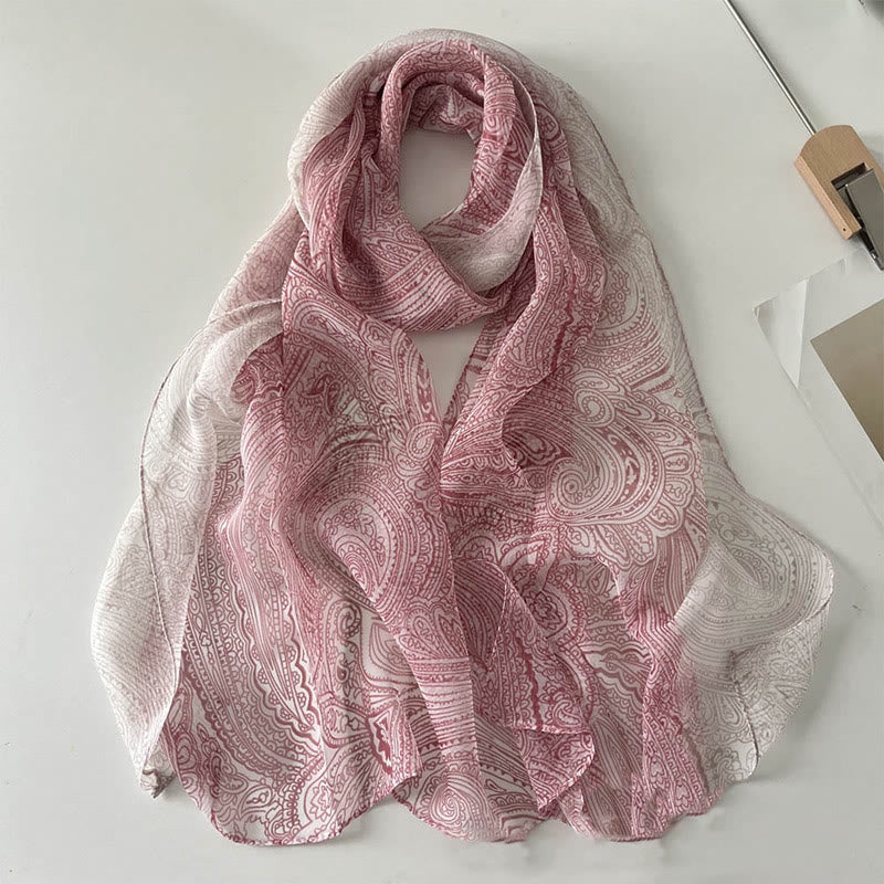 Weicher Sommerschal aus Chiffon mit Blumenmuster für Damen, für den Strand, Sonnenschutz - #43 Pflaume - image 45