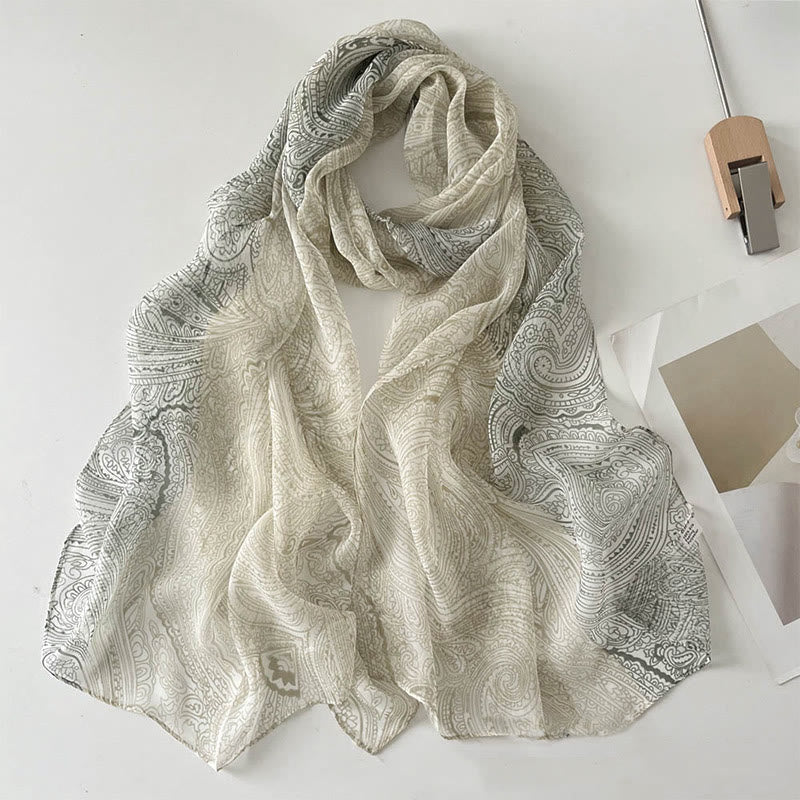 Weicher Sommerschal aus Chiffon mit Blumenmuster für Damen, für den Strand, Sonnenschutz - #46 Maisseide - image 48