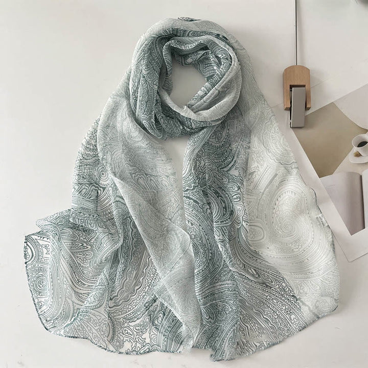 Weicher Sommerschal aus Chiffon mit Blumenmuster für Damen, für den Strand, Sonnenschutz - #42 Gainsboro - image 44