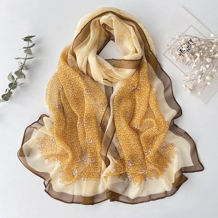 Weicher Sommerschal aus Chiffon mit Blumenmuster für Damen, für den Strand, Sonnenschutz - #27 Orangebraun - image 29