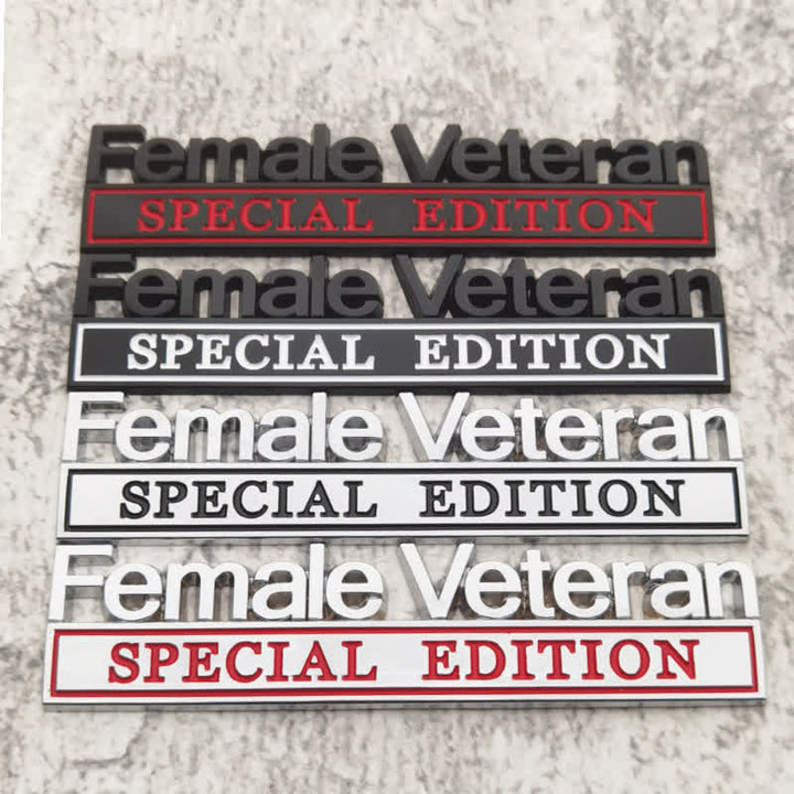 Weiblicher Veteran Sonderausgabe Metallaufkleber Autoabzeichen
