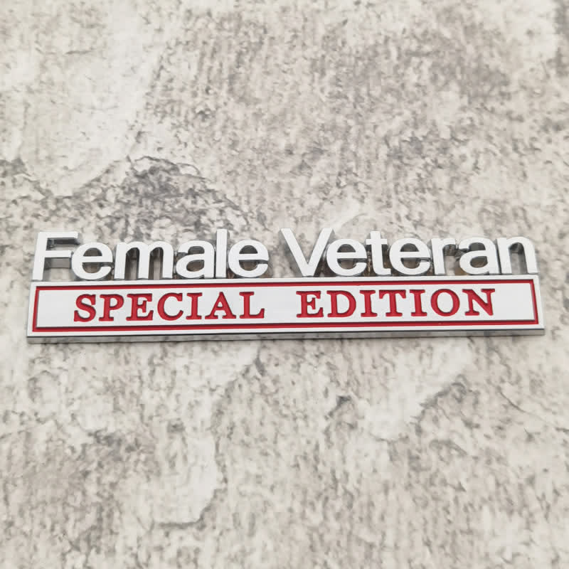 Weiblicher Veteran Sonderausgabe Metallaufkleber Autoabzeichen